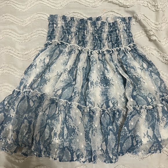 Blue Snake Skin Print Mini Skirt from Altar’d State. - Picture 1 of 2